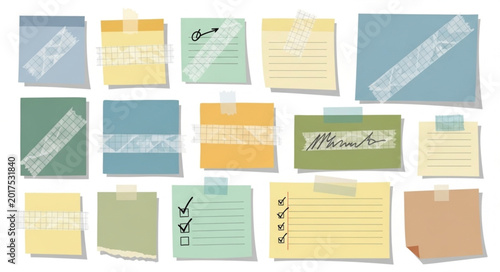 Canvas Print Vintage paper notes and cards.