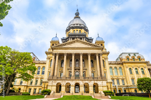 Illinois State Capitol in Spring in Springfield Illinois