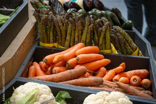 seasonal vegetables at farmers market