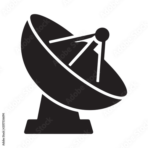 Bild auf Leinwand Satellite Dish Icon - Communication Antenna Broadcasting Signal Symbol
