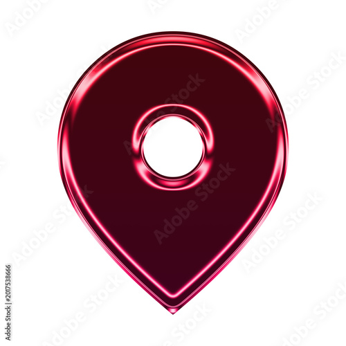 Free Download Glossy 3D Map Pin Location Marker Icon on White Background, Modern GPS Navigation Pointer Symbol Illustration for App, Web, Travel and City Guide Design - GFXLoad