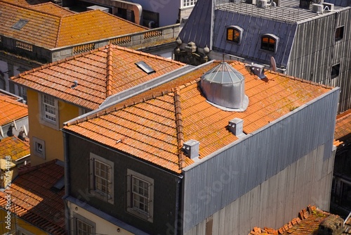 red tile roof with a skylight in porto portugal