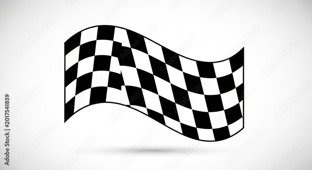 Fototapeta premium Waving checkered flag symbol for racing and victory.