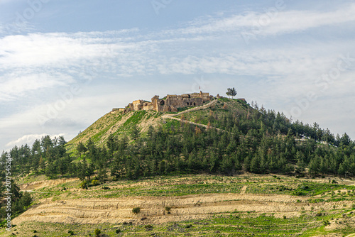 Foto The scenic views of Ravanda Castle, locally known as Ravanda Kalesi, are situated on a hill west of the village of Belenözü, in the province of Kilis, Turkey