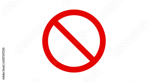 Red prohibition sign on a plain white background Free Download Red prohibition sign on a plain white background - GFXLoad