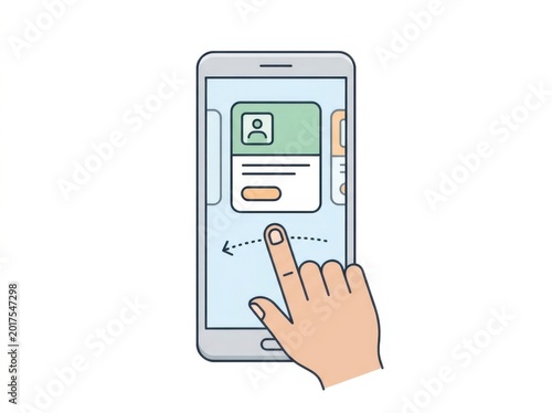Hand holding smartphone with app icons selection