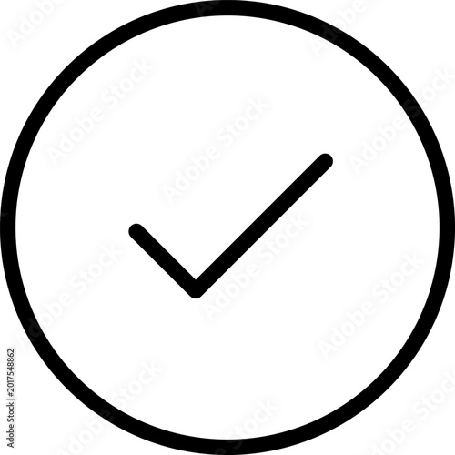 Bild auf Leinwand Check mark icon in a circle vector illustration of a tick symbol
