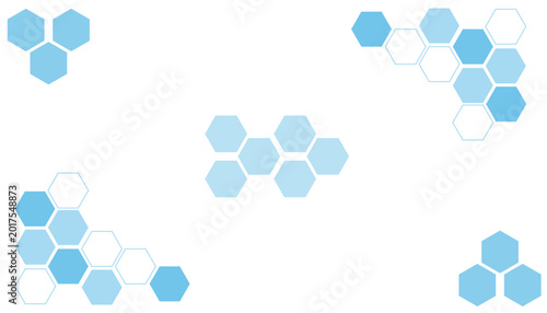 Abstract blue hexagon banner background.