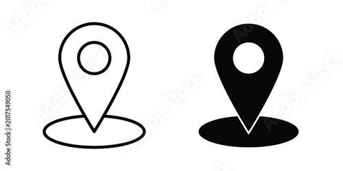 Foto Address icon design. Black outline pictogram