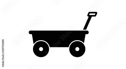 Fotografie Black silhouette of a classic wooden wagon with handle high quality professional