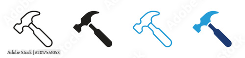 Fotografia hammer icon set , for construction and DIY projects ,  vector illustration