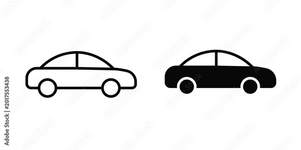 Obraz premium Car icon design. Black outline pictogram