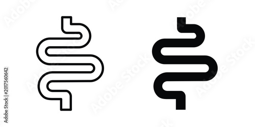 Tableau sur toile Gut constipation icon design. Black outline pictogram