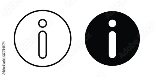 Photos Information icon design. Black outline pictogram