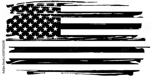 Canvas Print Grunge USA Flag