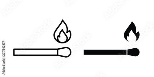 Canvastavla matchstick icon design. Black outline pictogram