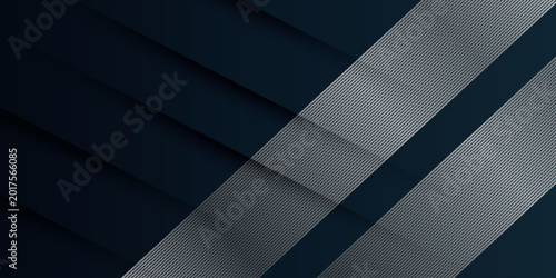 Foto Dark blue gradient background with shiny metallic stripes