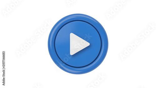 Blue play button icon with white triangle on solid white background for media and video playback Free Download Blue play button icon with white triangle on solid white background for media and video playback - GFXLoad