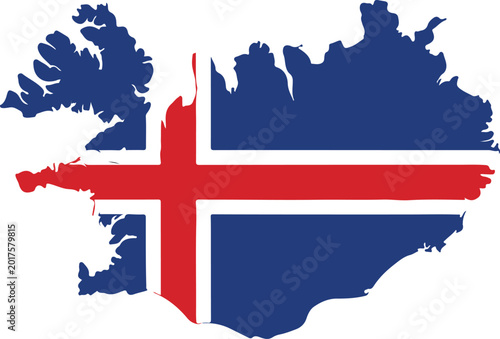 iceland map flag national tricolor geographic identity design
