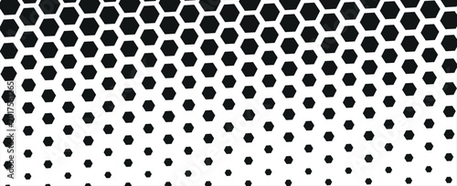 Tableau sur toile PrinBlack hexagon gradient texture