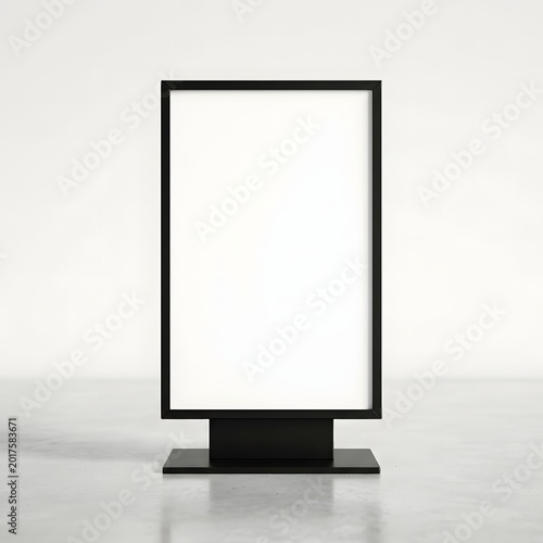 Minimal Vertical Digital Billboard Mockup Isolated on White Background