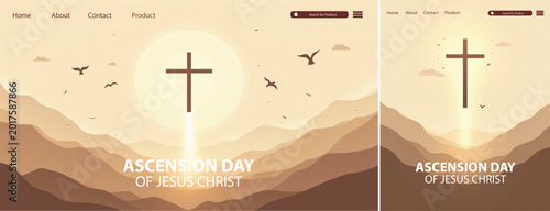 Cuadro en lienzo Elegant ascension day background, Illustration ascension day background for webs