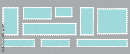 Canvastavla Blank Postage Stamp Frame Set – Vintage Serrated Postal Borders and Mail Templat
