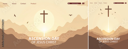 Fotografia Elegant ascension day background, Illustration ascension day background for webs