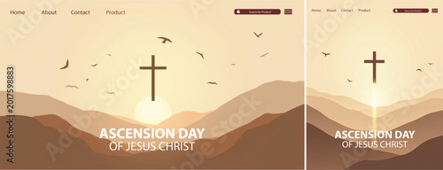 Foto Elegant ascension day background, Illustration ascension day background for webs