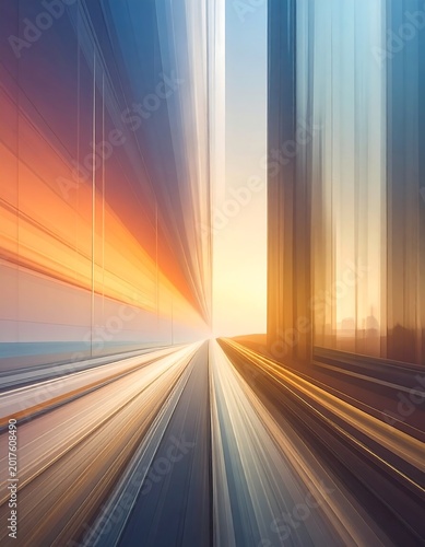 Speeding abstract with light and color blur