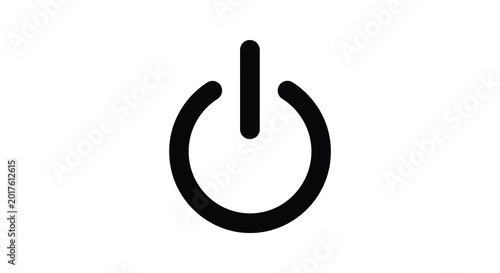 Schilderij op canvas Black power button icon on a white background simple graphic silhouette high qua