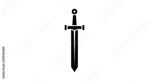 Foto Black sword silhouette against a white background simple weapon design silhouett