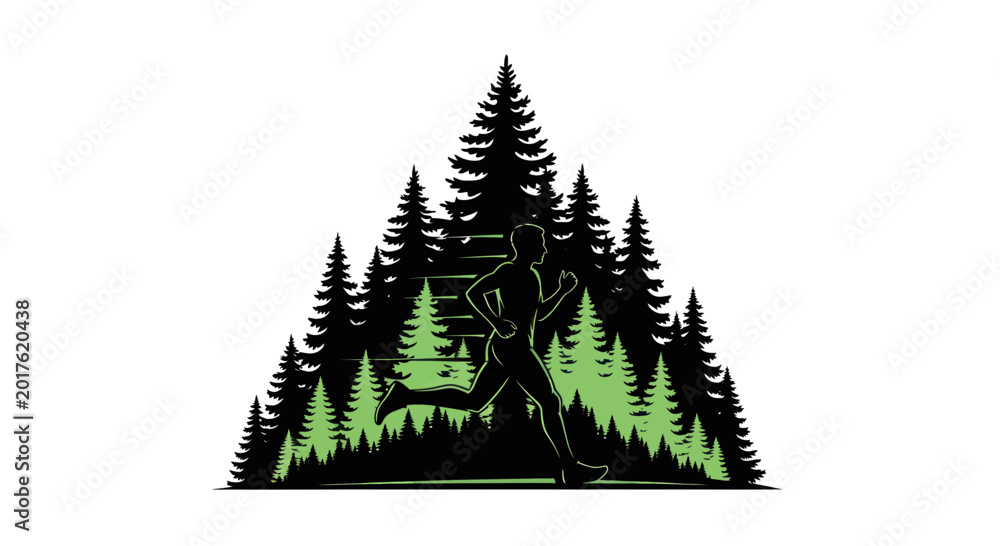 Obraz premium Deer silhouette in forest trees.