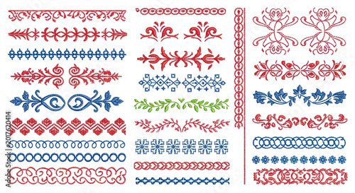 Photos Colorful embroidery patterns and designs.