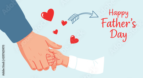 Happy Fathers Day Father and Child Holding Hands