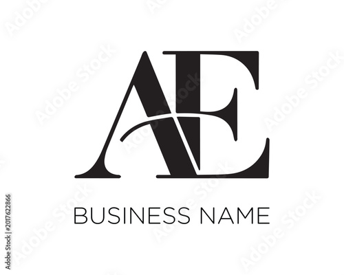 Elegant AE Monogram Logo Design - Intertwined Letters A and E Vector