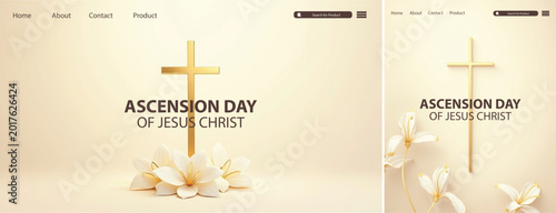Tableau sur toile Elegant ascension day background, Illustration ascension day background for webs
