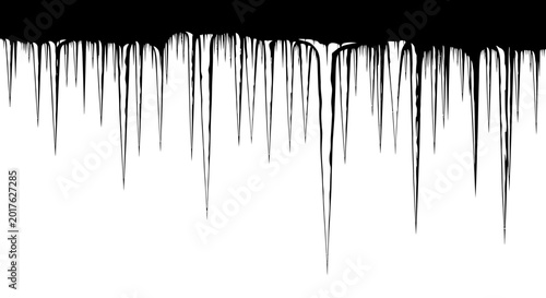 Black paint drips on white background abstract design element creative art supply texture