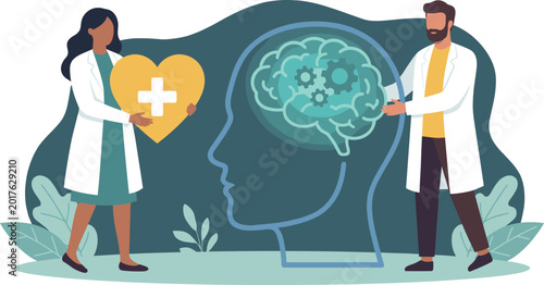 Tableau sur toile Professional Healthcare Professionals Providing Mental Health Support and Psycho
