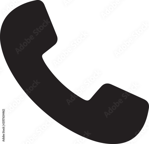 Minimal Phone Call Icon Vector in Black and White Flat Design
