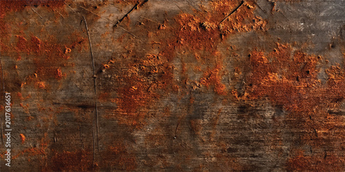 Obraz na plátně Close up of rusted metal texture with orange and brown tones corrosion backgroun
