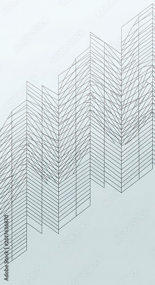 Fototapeta premium Abstract geometric pattern with repeating thin line trees