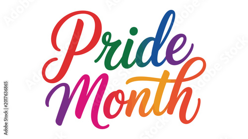 Foto pride month colorful handwritten typography illustration celebrating lgbtq diver