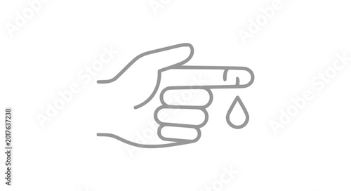 Foto Finger prick blood drop medical test icon