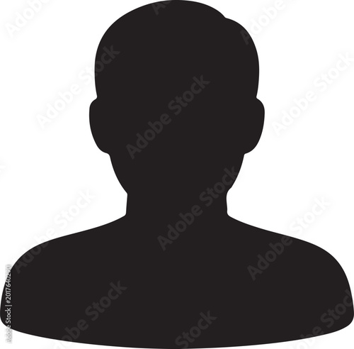 Minimal User Profile Icon Vector in Black and White Flat Design