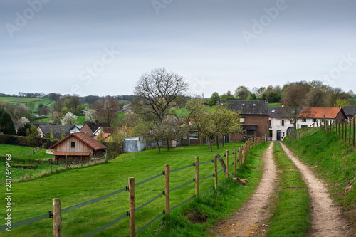 rural landscape with village