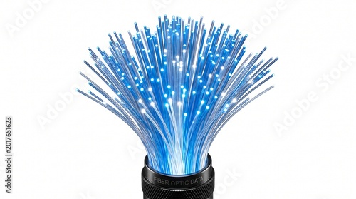 Blue fiber optic light installation technology.