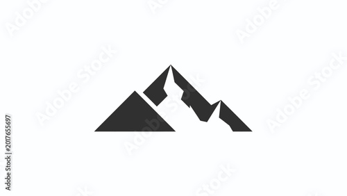 Free Download Minimalist Black Mountain Peak Icon Logo Design - GFXLoad