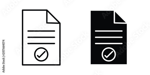 Photography Accept document icon. Glyph solid icons collection. Line symbols