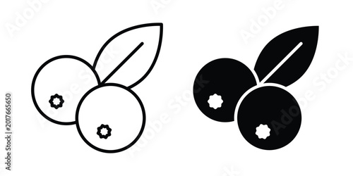Bild auf Leinwand Berry icon. Glyph solid icons collection. Line symbols